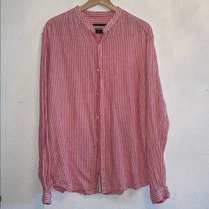 Massimo Dutti Pink Striped Casual Shirt